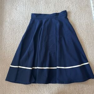 Elegant Navy Blue A-Line Skirt